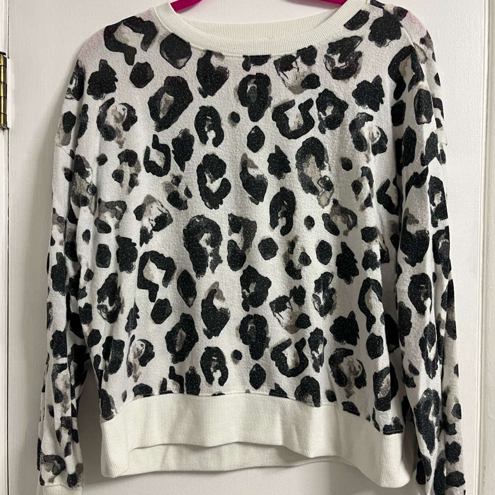 Z Supply Black and White Leopard Print Sweater